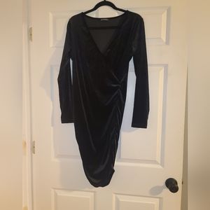 Large black velvet dress